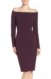 Eliza J Off the Shoulder Scuba Sheath Dress at Nordstrom